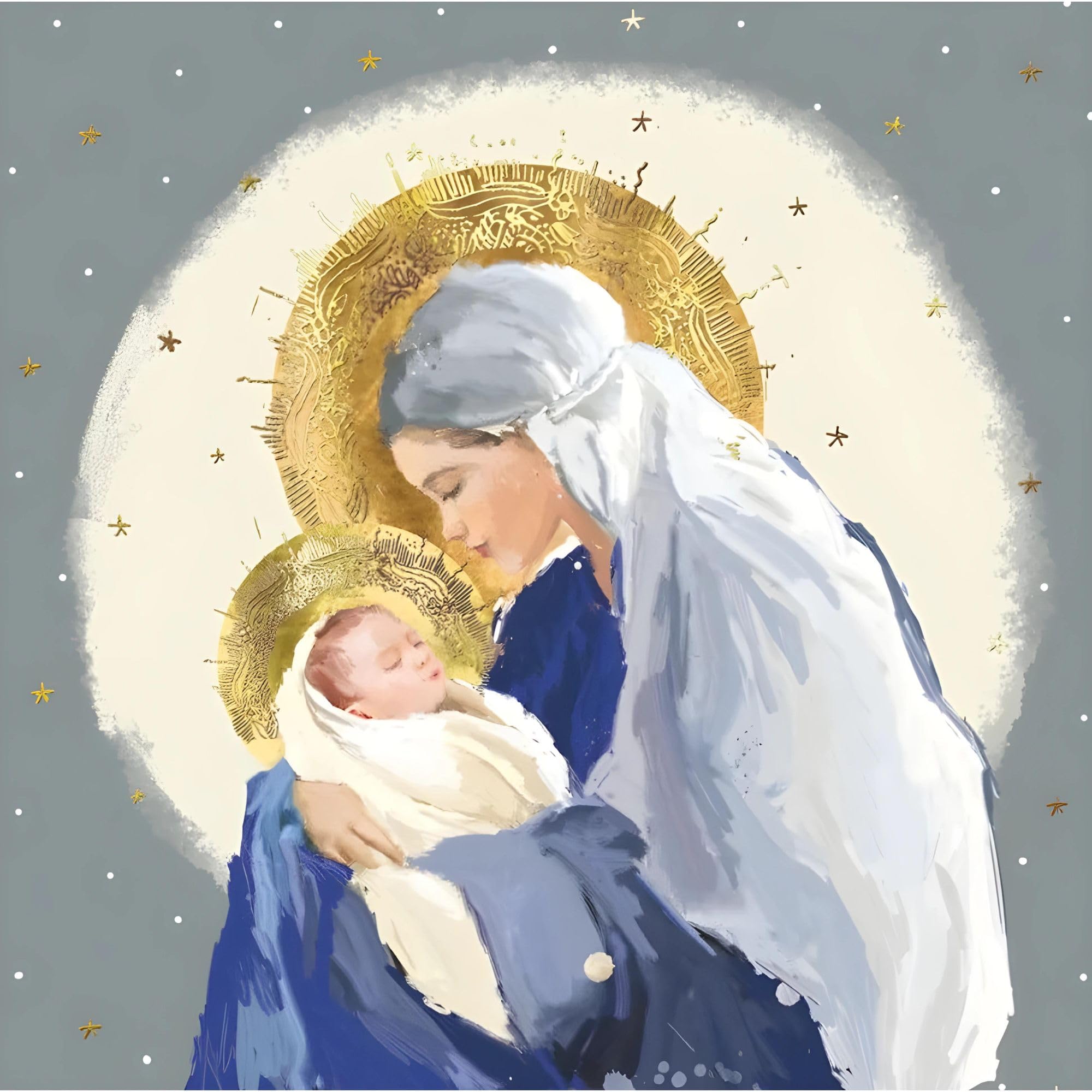 GBCC Charity Christmas Cards Pack of 10 - Charity Christmas Cards with a Madonna and Child Religious Design - Eco-Friendly Xmas Cards Multipack with Envelopes