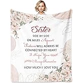 FIOUNG Sisters Gifts from Sister, Sister Gifts Blanket 60"x50", Sister's Birthday Gift, Big Sisters Gift Ideas for Mothers Day Christmas, Best Friend Birthday Present for Women Girls, Bestie Blanket