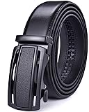 Men Belts Leather Male Slide Ratchet Work Dress