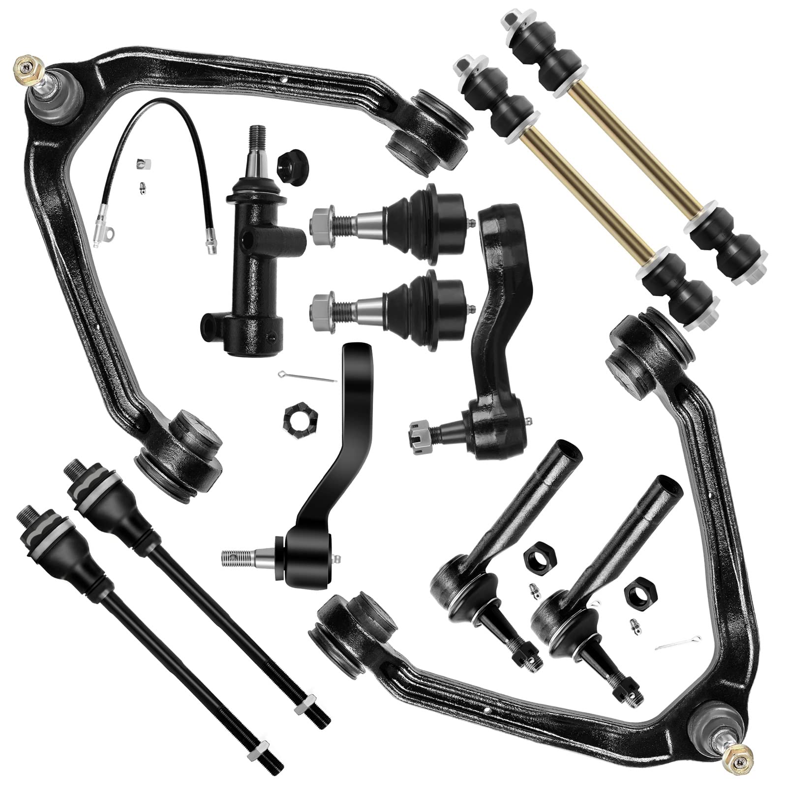 SCITOO 13pcs Suspension Kit 2 Upper Control Arm and