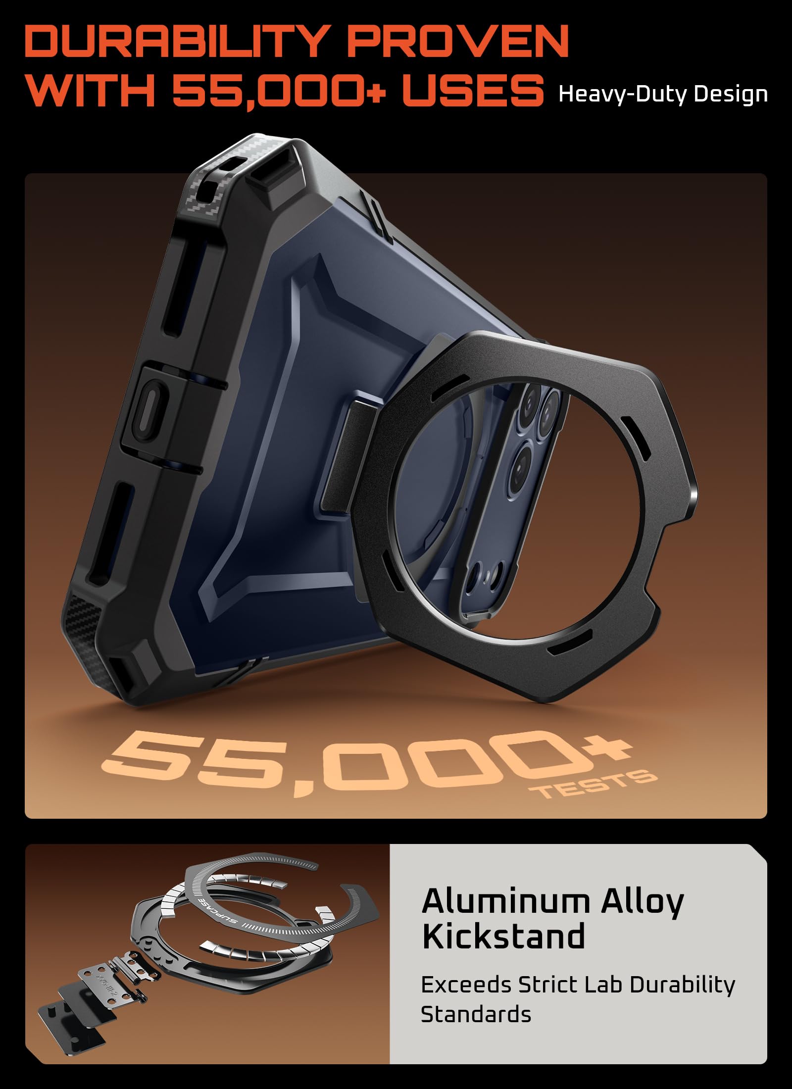 SUPCASE for iPhone 17 Pro Max Case with Kickstand (Unicorn Beetle Grip), [Camera Control Cover] [Compatible with MagSafe] [Military-Grade Drop Protection] Heavy Duty Magnetic Phone Case, Black