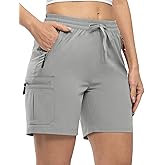 TBMPOY Women's Hiking Cargo Shorts Lightweight Quick Dry Athletic Summer Shorts Golf Travel Camping with Zipper Pockets