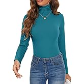 DSPSAM Women Mock Turtleneck Long Sleeve Shirt Pullover High Neck Undershirt Ribbed Thermal Shirts
