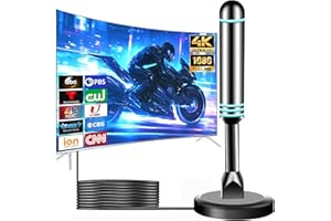 CANCELUIZ TV Antenna for Smart TV Indoor, 2025 Digital Indoor Antennas with Strong Magnetic Base, 360°&Long Range Reception TV Antenna for Local Channels