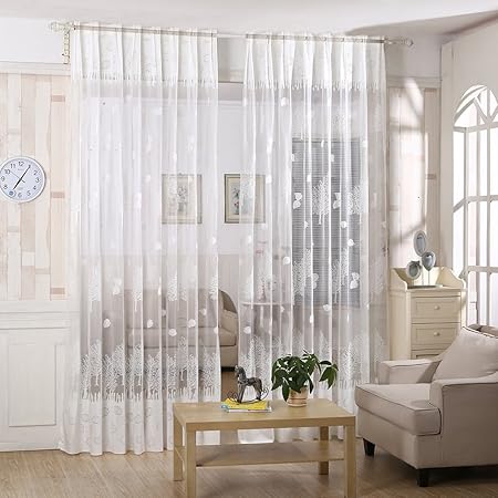 Aihome Tulle Voile Porta Finestra Tenda Drappo Pannello