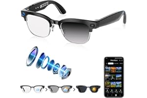 SGUKZF AI Smart Glasses with Camera, 4K EIS Anti-Shake Video & Photo Capture, Real-Time Translation,Open-Ear Bluetooth Audio, Object Recognition, Recording Sunglasses with Photochromic4.3 out of 5 stars 58$64.98