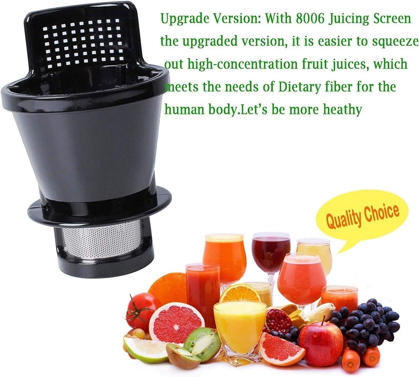UPGRADED 8006 Juicing Screen Replacement Parts Compatible with Omegae Models 8006 8005 8004 8003 Slow Masticating Juicer 8006 Juicing Screen Not for Models J8006HDS J8006HDC NC900 and NC800