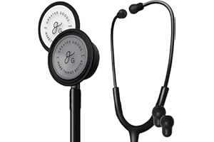 Greater Goods Dual-Head Stethoscope – Clinical Grade, Lightweight, High-Precision Sound, Ideal for Doctors, Nurses, Students, and Medical Professionals, FSA and HSA Eligible (Triple Black)