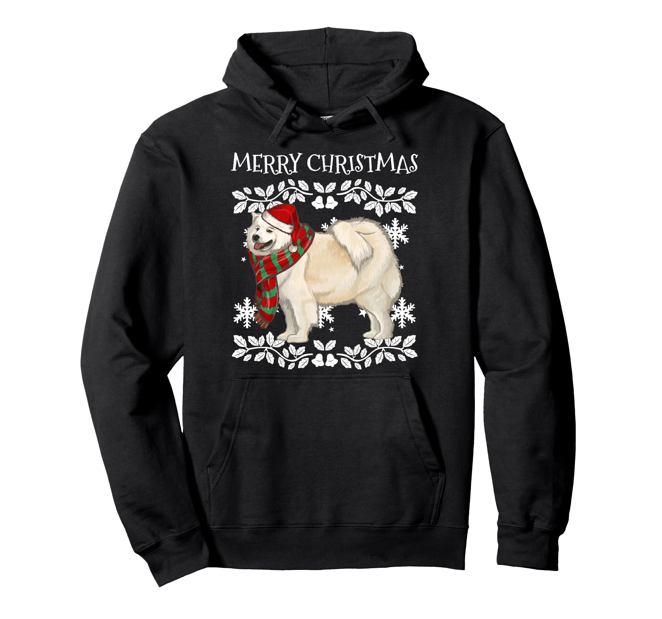Merry Christmas Ornament Samoyed Xmas Santa Pullover Hoodie