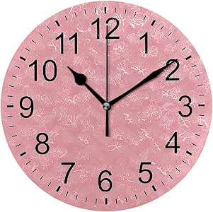 Reloj de pared para cuarto de baño con diseño de triángulo, color rosa