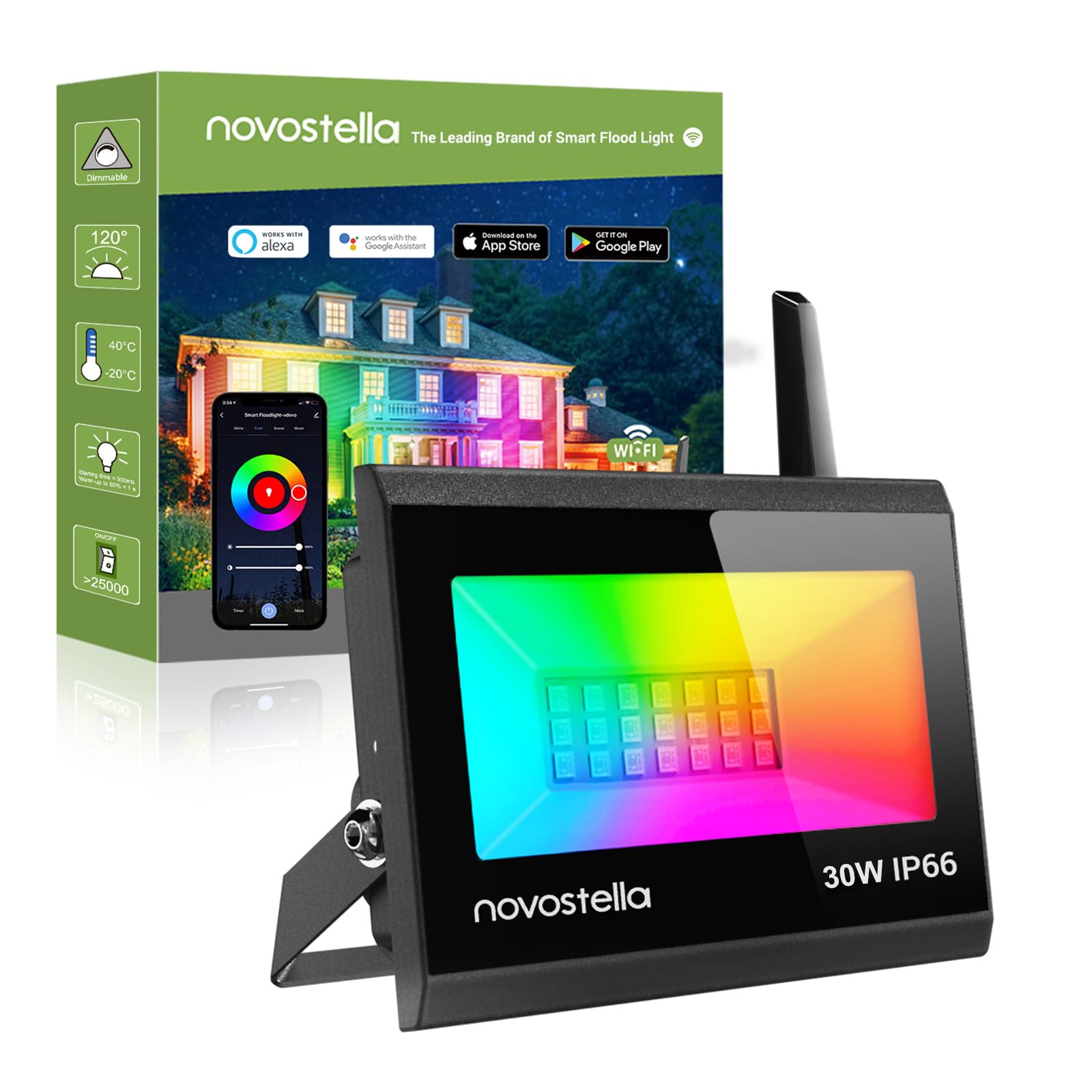 Photo 1 of NOVOSTELLA Smart Flood Light (25W-1Pack)