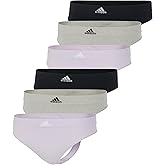 adidas Women's Seamless Thong Underwear Multipack, Silver Dawn/Black Ribbed/Heather Grey, Large