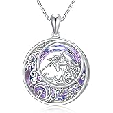 MEIDERBO Animal Crystal Necklace 925 Sterling Silver Panda Owl Unicorn Otter Phoenix Pendant Necklace Jewelry Gifts for Women Animal Lovers