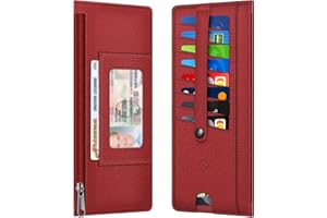 Fintie Slim Credit Card Wallet Holder Change Pouch, RFID Blocking Business Cards Cases with Zipper Pocket for Cash, Coin, Rec