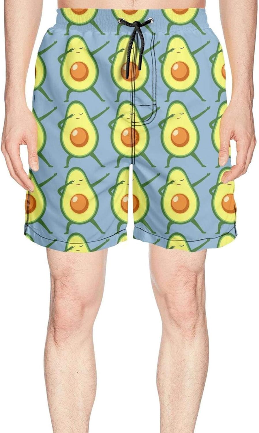 XULANG Men Dabbing Avocado Funny Board Shorts Surf Activewear Casual