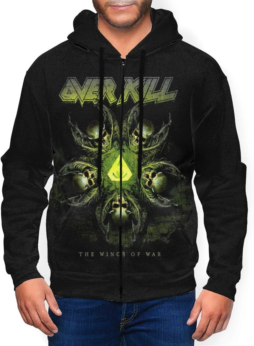 JWGDCBY Overkill Band Wings of War Hoodie Men Zip