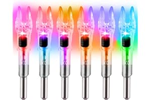 LEANPRO 6 PCS X Lighted Nocks for Arrows .204/.233/.244/.246 LED Nock Universal Fit for 5.2mm Arrows Archery Hunting