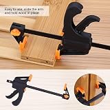 WAIZHIUA 6Pcs Quick Grip Clamps 4 Inch F Wood Clamps Ratchet Bar One Hand view 5