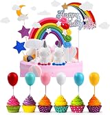 OSDUE 21PCS Unicorn Rainbow Cake Toppers Kids Birthday Party Decorations Kit view 9