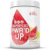 Sweat Ethic PWR’D UP Pre Workout, Natural Caffeine, No Beta Alanine, Zero Tingle, Supports Training & Performance, Easy Mix Powder for Preworkout Energy, Watermelon Lemonade Flavor, 50 Servings