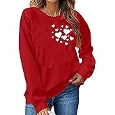 LLHXRUI Valentine's Sweatshirt for Women Cute Love Heart Shirts Casual Long Sleeve Valentine Tshirt Clothes Tops
