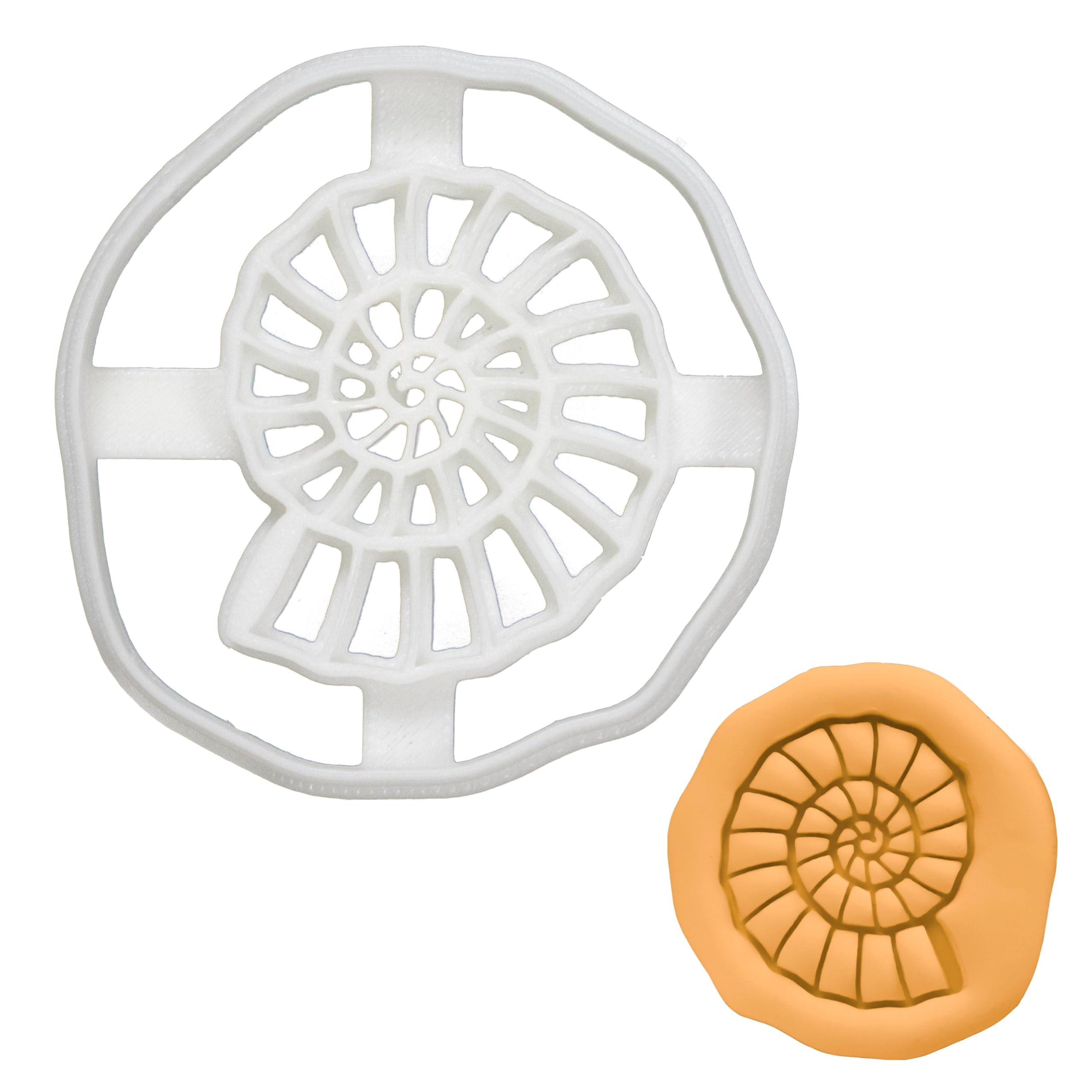 BAKERLOGY Ammonite Cookie Cutter - Detailed Biscuit Cutter Design for Baking and Crafts, Ideal on Fondant, Dough, Clay