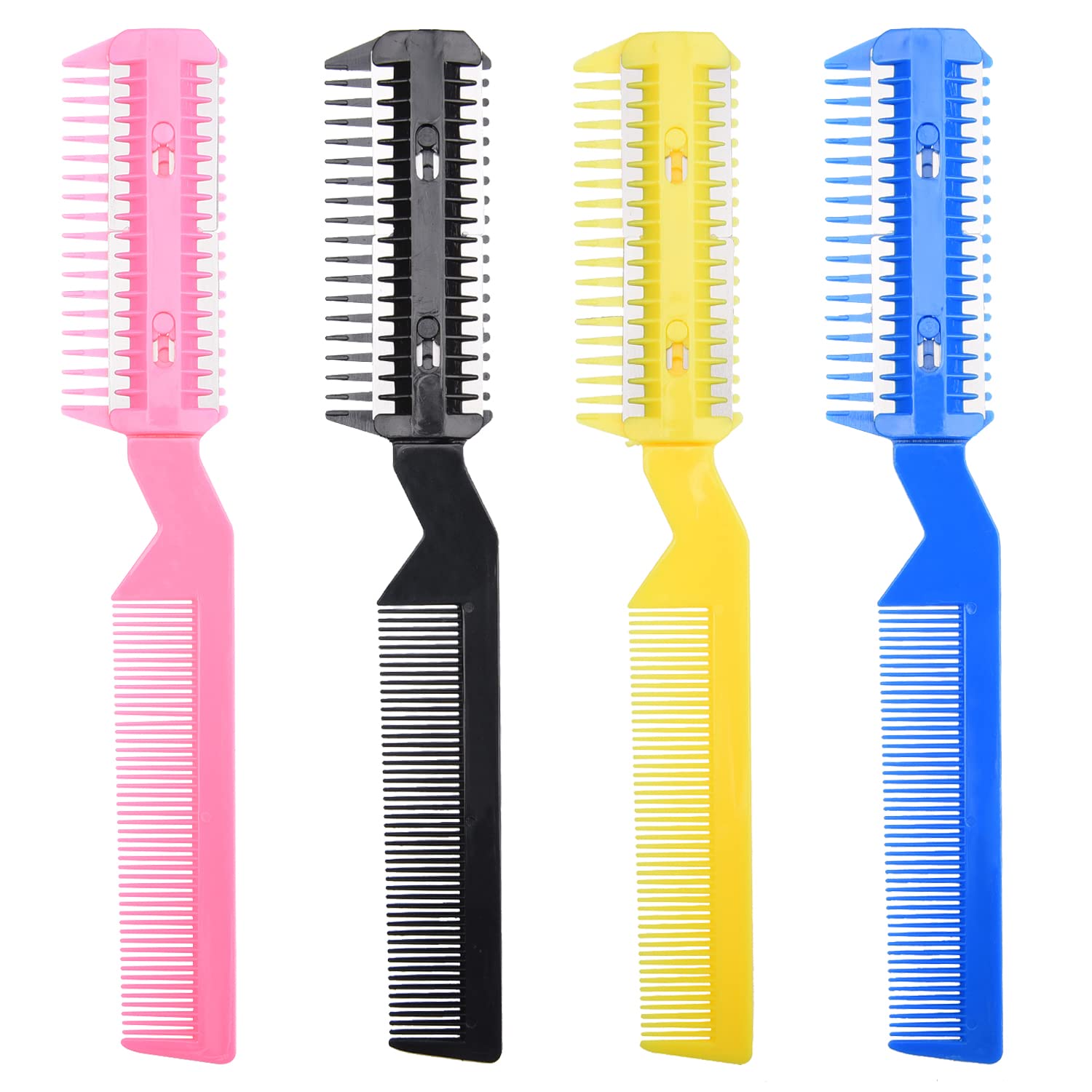 MFUOE 4 Pieces Comb Hair Cutter Double Sided Razor Comb Hair Thinner Comb Haircuts Cutting Tool Professional for Cutting, Styling, Hairdressing