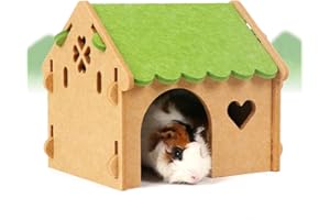 YKD Guinea Pig House, Felt Cloth Guinea Pig Hideout Hut with Cave Stairs, Small Animal Hideout for Chinchilla Guinea Pig Bunny Playing Sleeping Hiding (Medium)