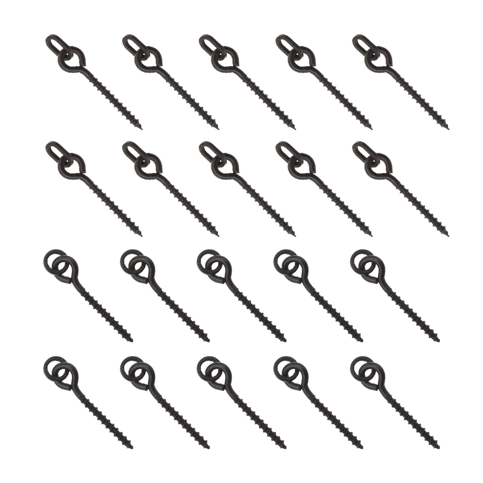 Create idea 100pcs 15mm Fishing Lures Bait Screws With Round/Oval Link Loop Carp Fishing Rig Terminal Tackle Connectors Accessories Matt Black
