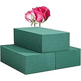 FLOFARE Pack of 3 Floral Foam Blocks Each (6"L x 3.38"W x 1.85"H) Green Wet & Dry Flower Foam for Fresh & Artificial Flower A