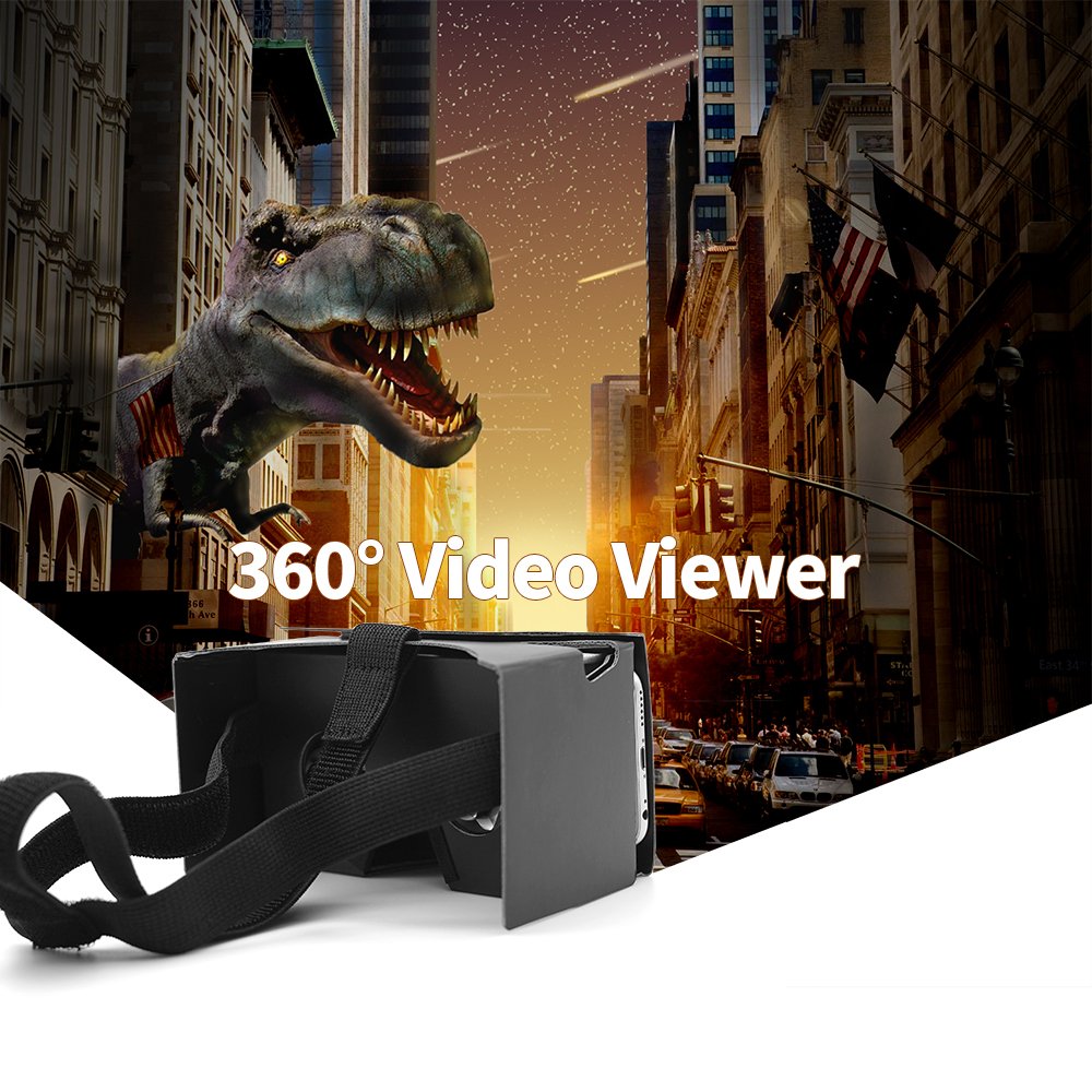 VR Cardboard Virtual Reality Headsets for 360 Videos Movies and Games DIY Kit VR Glasses for Android and IOS Within 3.5-6 inches New Version Black