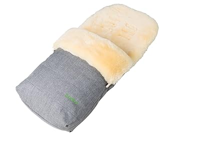 Fellhof 109407 Lammfell-Fußsack Garmisch, OEKO-TEX® Standard 100 zertifiziert, 45x97 cm, wind- und wasserdicht, Rückenteil ab