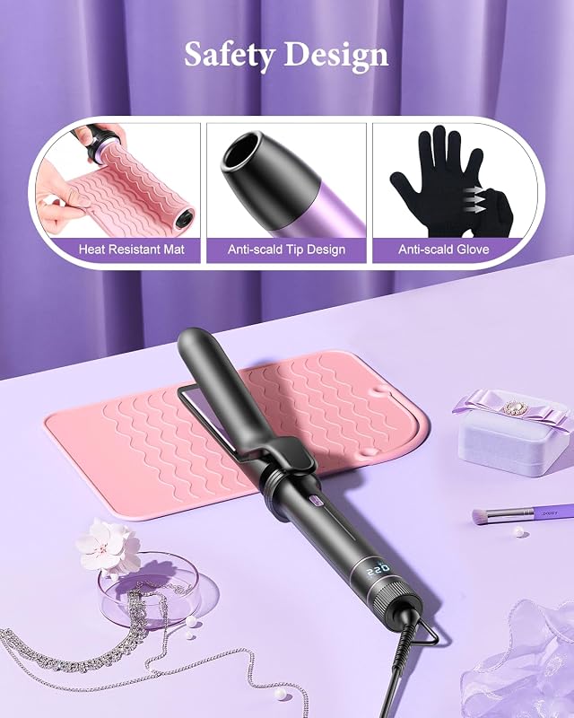 Curling Iron 5 en 1 BESTOPE PRO - Con Plancha de Pelo, Cepillo TéRmico, Rizador Pelo Ondas (9 Mm-25 Mm), Temperatura Ajustable - Para Viajes Y Regalos Hair Curler Kit — foto 8 de 8