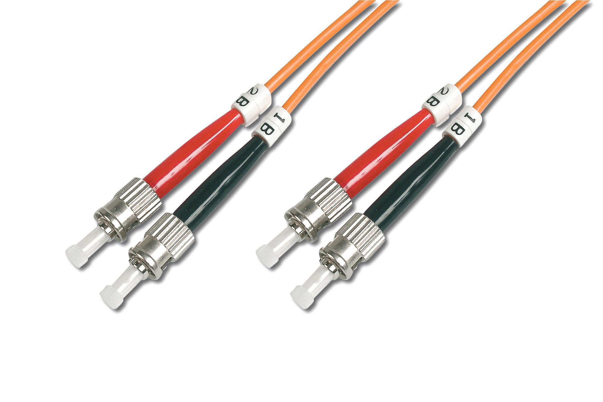 DIGITUS LWL patch cable OM2-5 m ST to ST fiber optic cable - LSZH - Duplex Multimode 50/125µ - 10 GBit/s - Orange