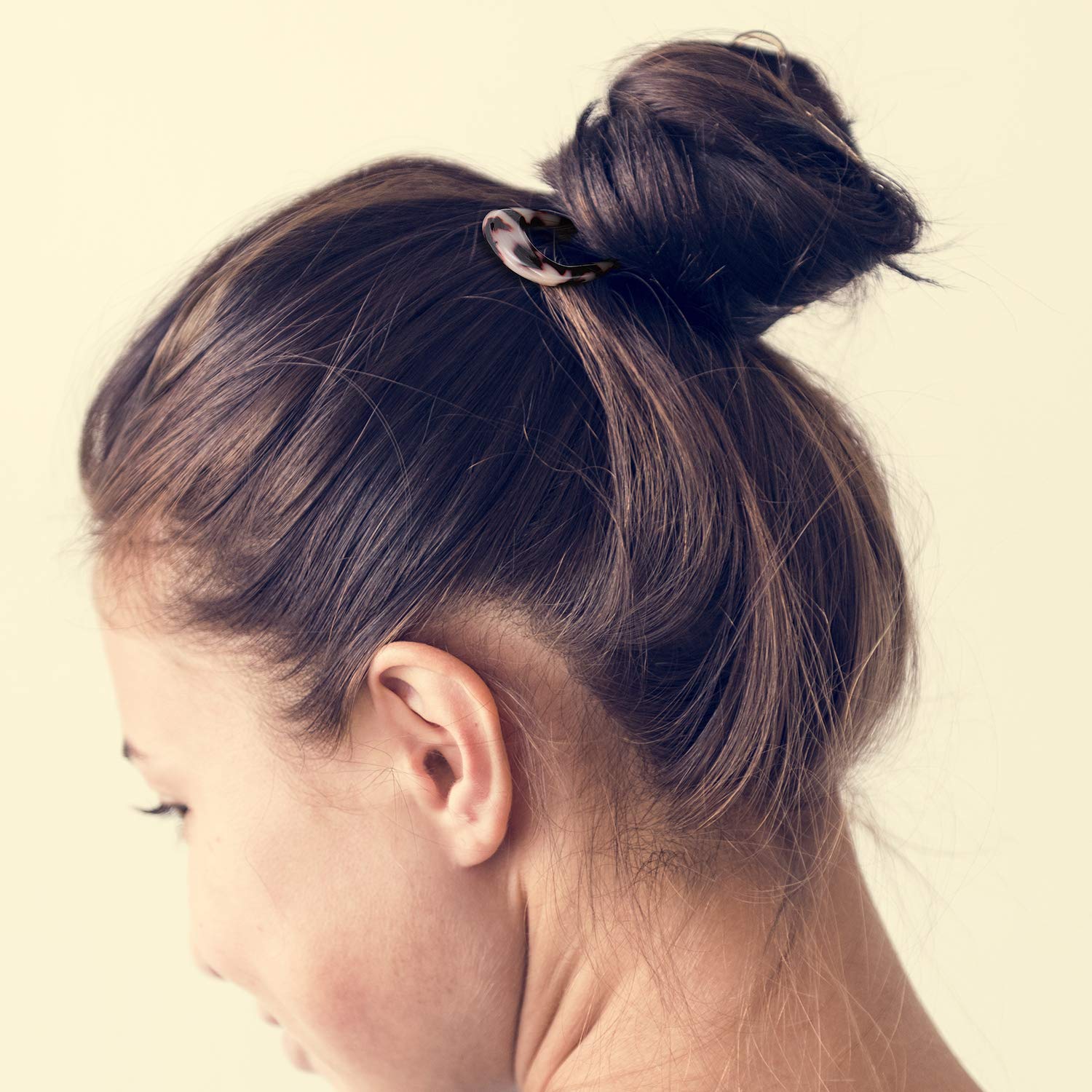 4 Pieces Cellulose Acetate Tortoise Shell U-Shaped Hair Pin French Style Hair Stick 2 Prong Updo Chignon Pins for Women Girls : Beauty
