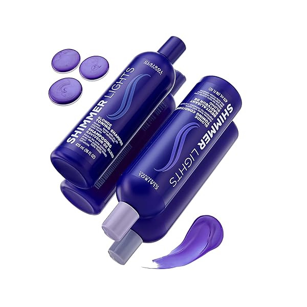 CLAIROL PROFESSIONAL SHIMMER LIGHTS PURPLE CONDITIONER, 8 FL. OZ NEUTRALIZES BRASS & YELLOW TONES FOR BLONDE, SILVER, GRAY & HIGHLIGHTED HAIR PACKAGING MAY VARY
