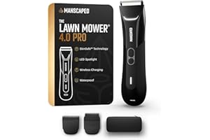 MANSCAPED® The Lawn Mower® 4.0 PRO - Groin & Body Hair Trimmer, Updated SkinSafe® Trimmer Blade, Waterproof Wet/Dry Groomer, USB-C & Wireless Charging Compatible, Men’s Ball Shaver with Travel Lock