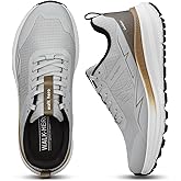 Mens Walking Shoes for Plantar Fasciitis, Anti Slip Waterproof Hiking Shoes with Arch Support, Orthopedic Mens Sneakers for Pain Relief (Grey, 10.5)
