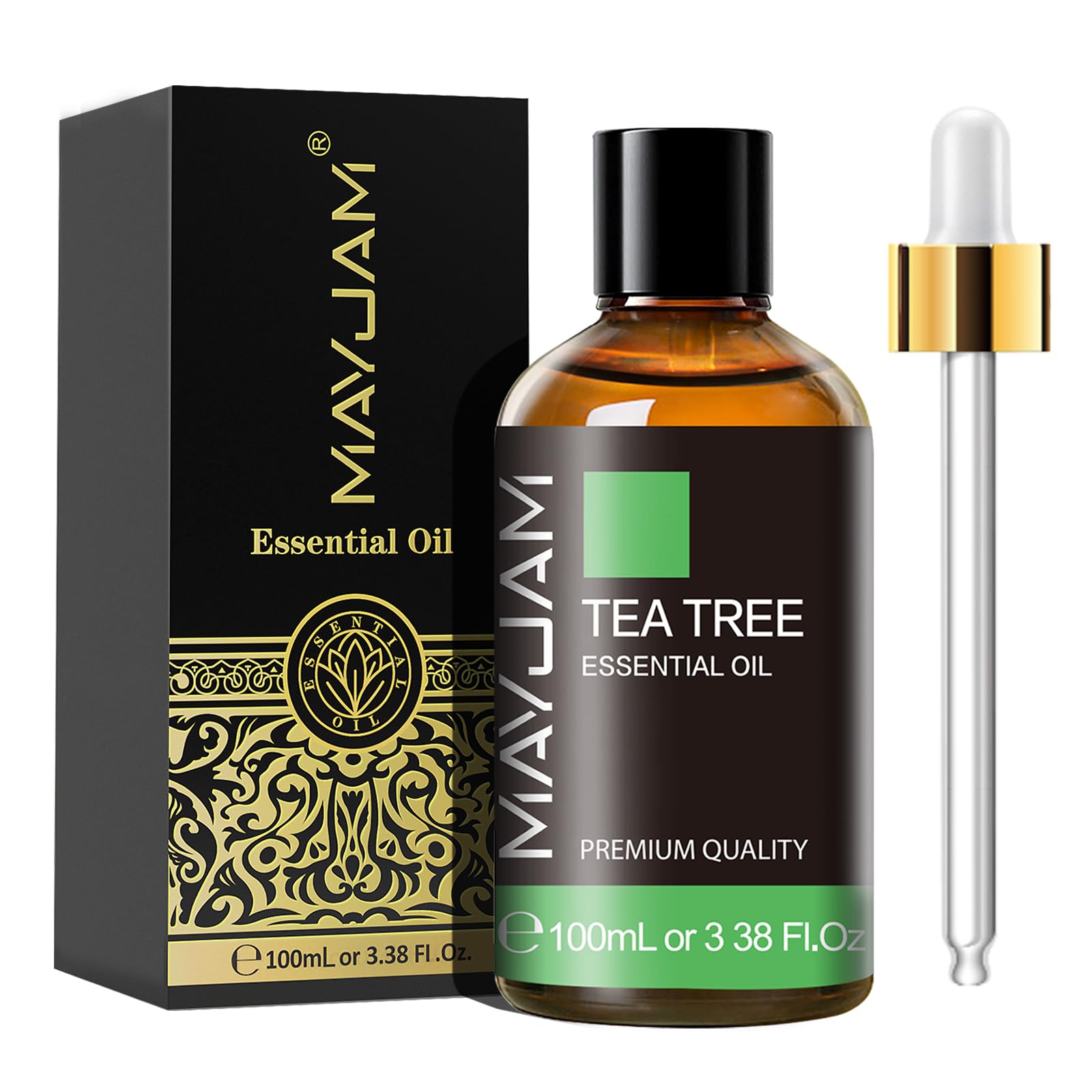 MAYJAM Tea Tree Essential Oil - 100ML Tea Tree Oil, for Nail Fungus, Hair, Face, Skin & Nails Care, for Aromatherapy & Diffuser