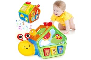 BAINGESK Snail Crawling Toys for 1 Year Old Boys Girls, Musical Baby Toys for 6-12 Months, Early Development Learning Toys for 12-18 Months, Birthday Gifts for 1-2 Year Old Toddlers