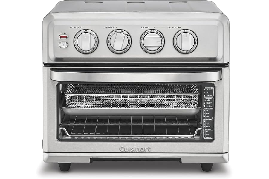 Cuisinart Air Fryer Toaster Oven, 1800W, 8-in-1 with Air Fry, Convection, Broil & Warm, 0.6 Cubic Feet, 60-Minute Timer, TOA- Book