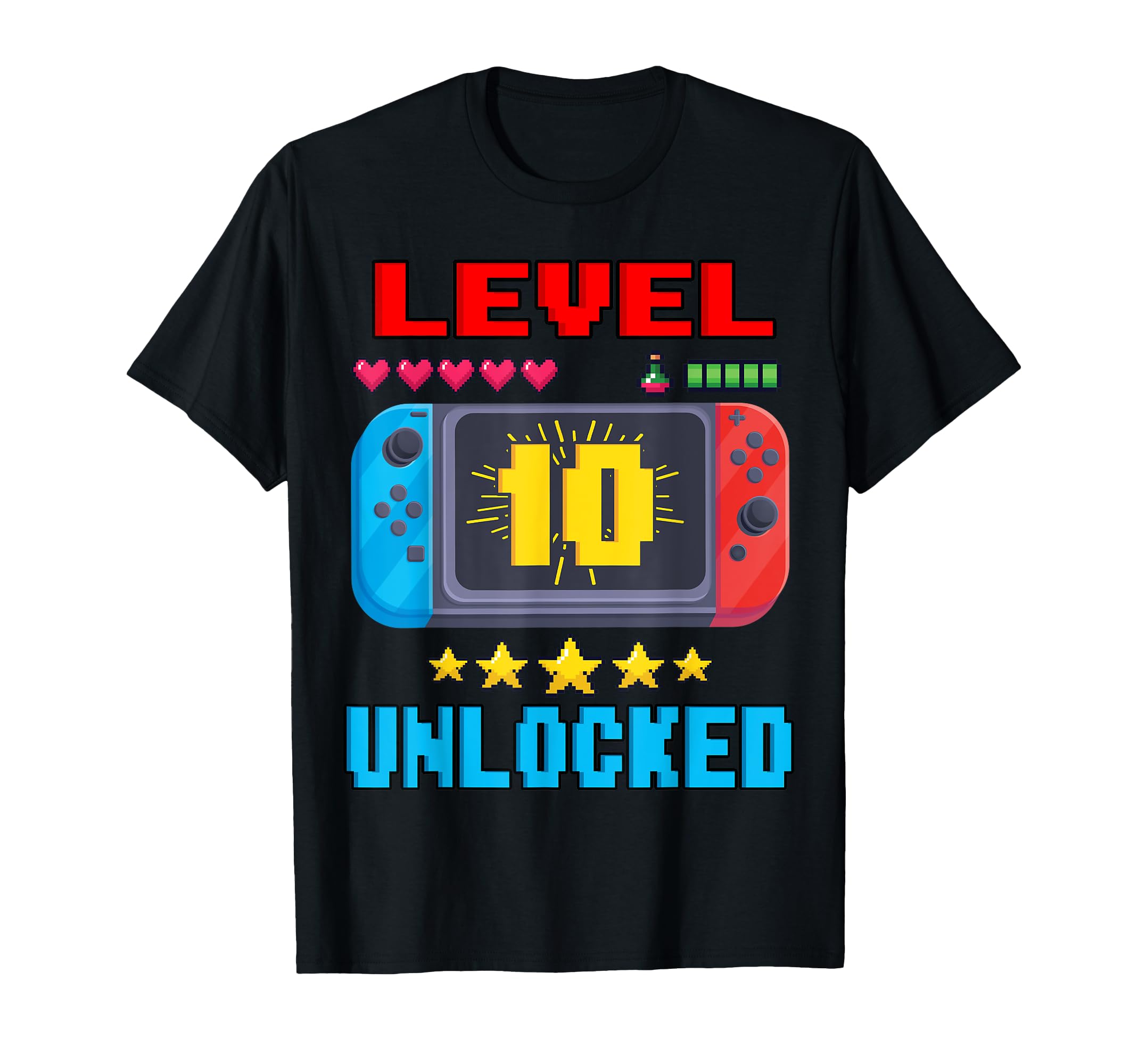 Photo 1 of 10th Birthday Boy Level 10 Unlocked Video Gamer Birthday T-Shirt