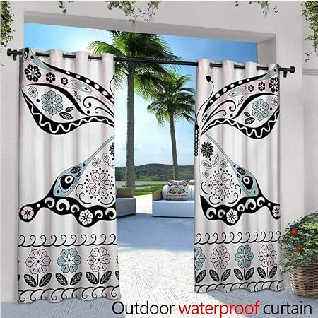 Moderne Terrasse Rideaux Asymetrique Des Petits Et Grands Carreaux Moderne Geometrique Pour Carrelage Motif Imprime Rideau D Exterieur Pour Terrasse Patio Exterieur Rideaux Bleu Pale Creme W96 X L96 245cm X 245cm Couleur 15