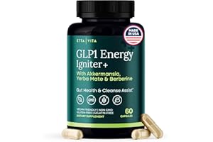 ETTA VITA Natural GLP-1 Support Supplement for Weight Loss & Energy - Appetite Suppressant and Fat Burner with Berberine, Green Tea, Yerba Mate, Theanine, Psyllium Husk, Senna Leaf, Lemon, Inulin & Black Garlic