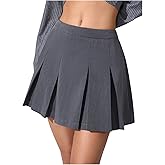 SOLY HUX Women's Pleated Skirt High Waisted A Line Casual Mini Skirts