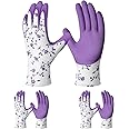 Pleneal Gardening Gloves for Women Men - 6/3 Pairs Garden Gloves with Grip, Latex Coated Working Glove, Medium Size