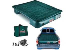 AirBedz by Pittman Outdoors - Lite Full Size Short Truck Bed Air Mattress, Green - 6-6.5' Long, with Portable DC Air Pump