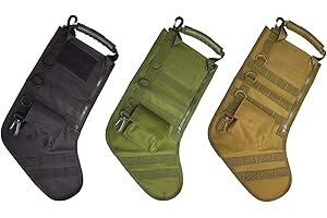 Etistta Tactical Stocking 20 inch Tactical Christmas Stockings for Man with Molle Gear (Set of 3, Black, Od Green, Khaki)