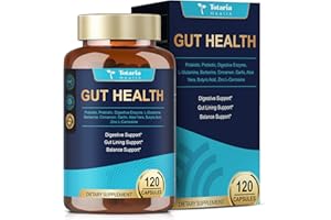 TOTARIA 4-in-1 Gut Health Supplement with Probiotics, Prebiotics, Postbiotics & Digestive Enzymes for Women & Men, 60 Billion CFU Probiotics for Gut and Digestion, Strong Immunity, Skin (120 Capsules)