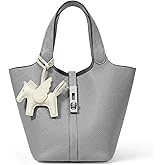 Kadynow Tote Bag for Women Vegan Leather Bucket Purse for Women Top Handle Handbag Shoulder Bag with Detachable Small Purse